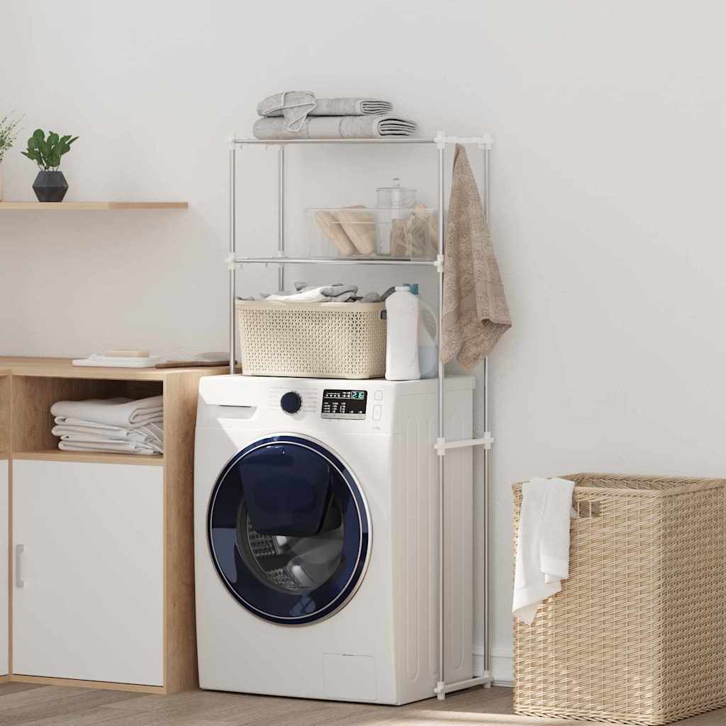 Washing Machine Shelf Manual White 63 x 27 x 136 cm Aluminium